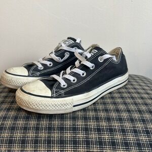 Converse Chuck Taylor All Star Low Top Black White Canvas Sneakers Womens Size 6
